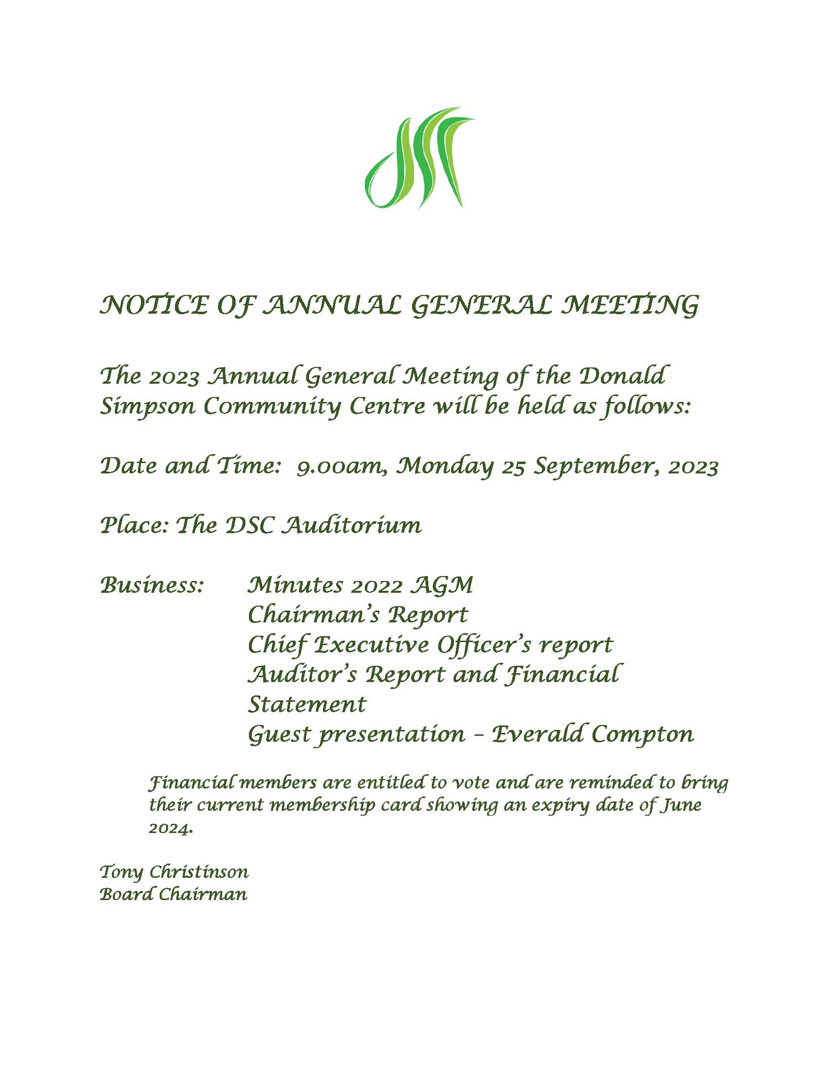 You are currently viewing DSC AGM 2023